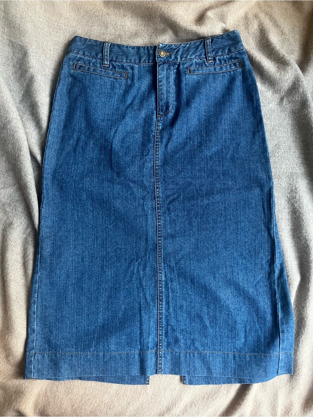 Liz Claiborne Classics Denim Midi Skirt Size 6 Blue